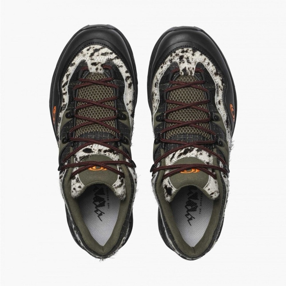 The Broken Arm x Salomon QT Quest 2 Texas Cow Print Olive Green Samba Sneaker 8